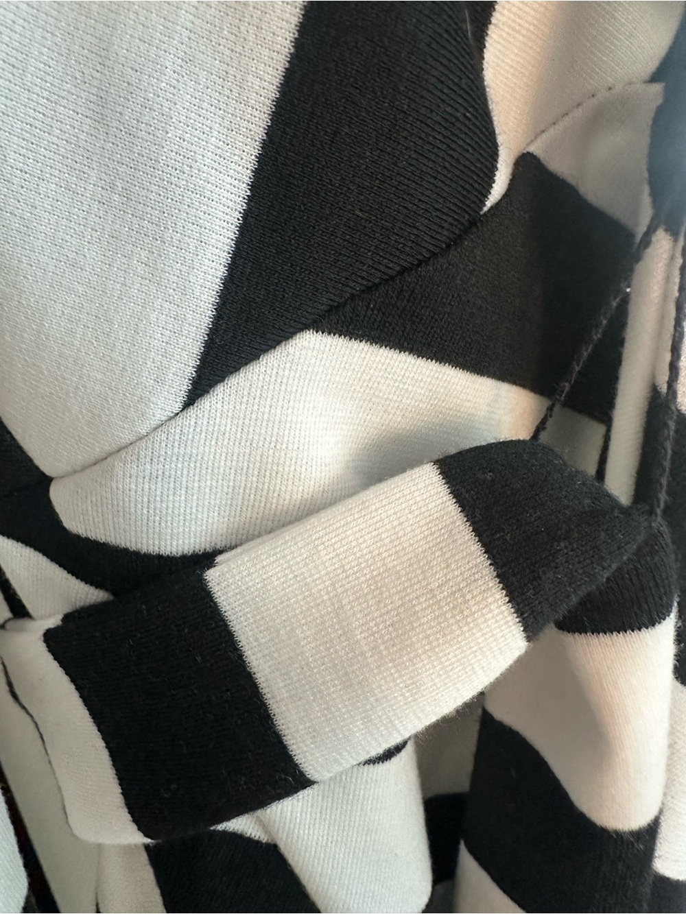 NWT Eloquii Black & White Striped Asymmetrical Tie Waist Dress Size 20 - Picture 5 of 8